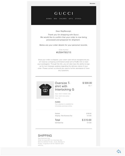 gucci order look up|gucci online receipt.